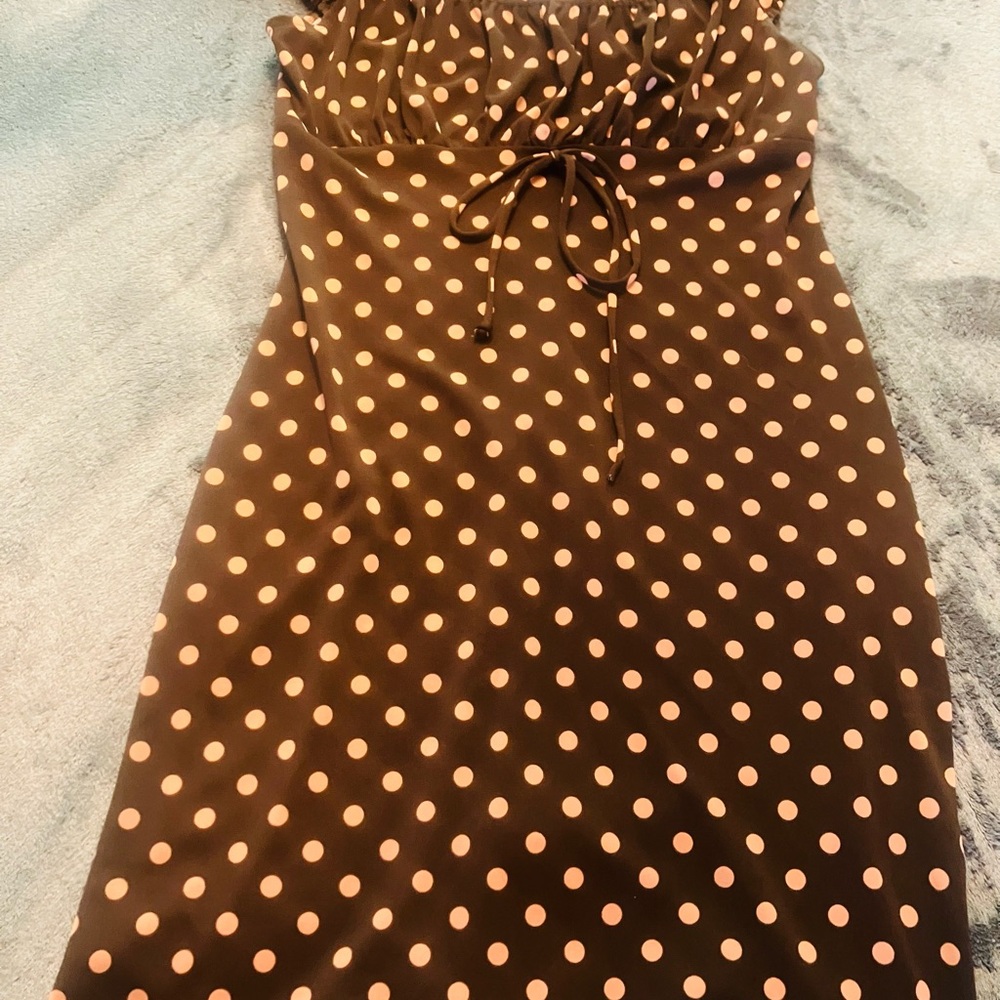 Brown Polka Dot Dress $12